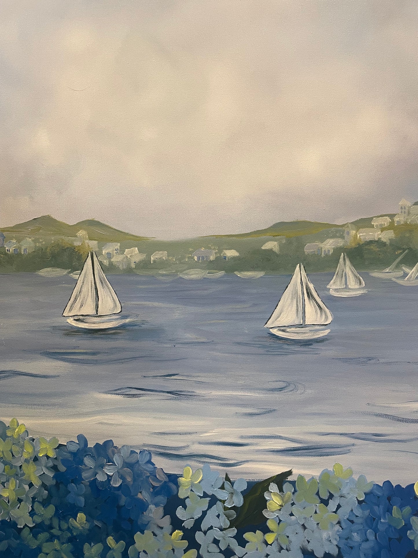 Sailboat with hydrangeas