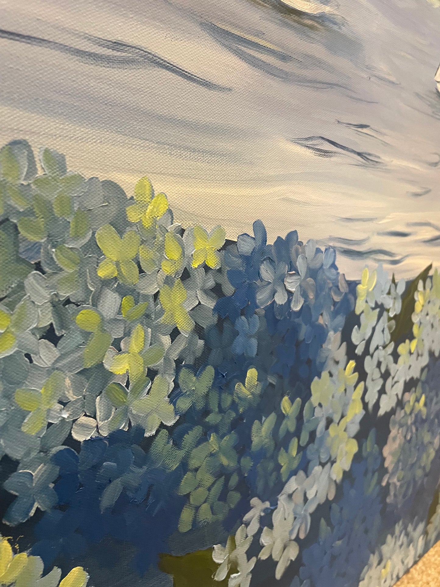 Sailboat with hydrangeas